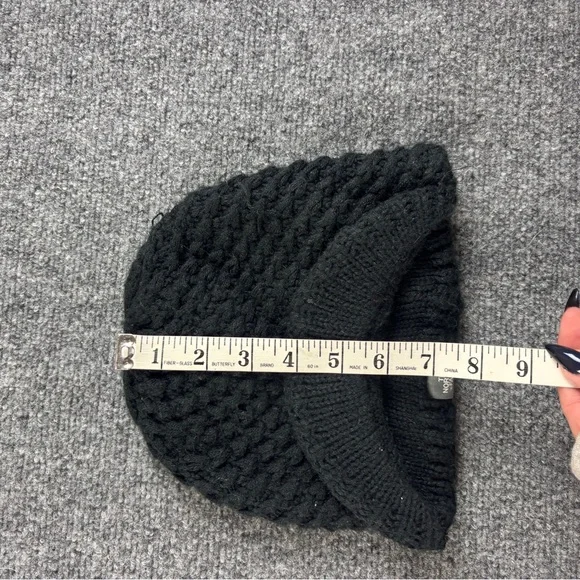 The North Face Black Knit Reversible Visor Beanie Winter Hat One Size Fits Most - Picture 3 of 6